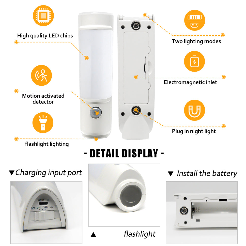 Motion Sensor Control Night Light With Flashlight Sensor